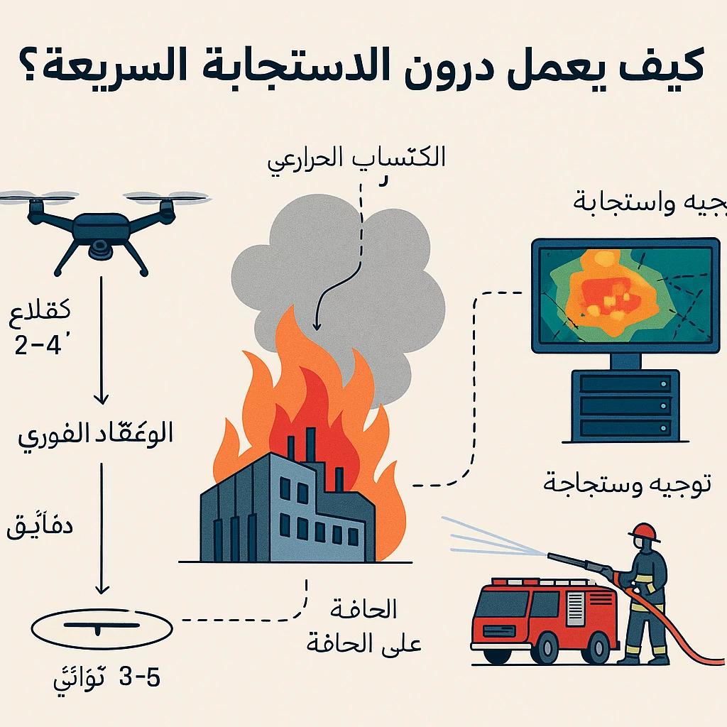 كيف يعمل درون الاستجابة السريعة؟